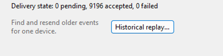 Historical replay button in the Instantel Thor Agent configuration window